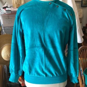 Vintage Liz Claiborne Velour Snap Blouse. Size M